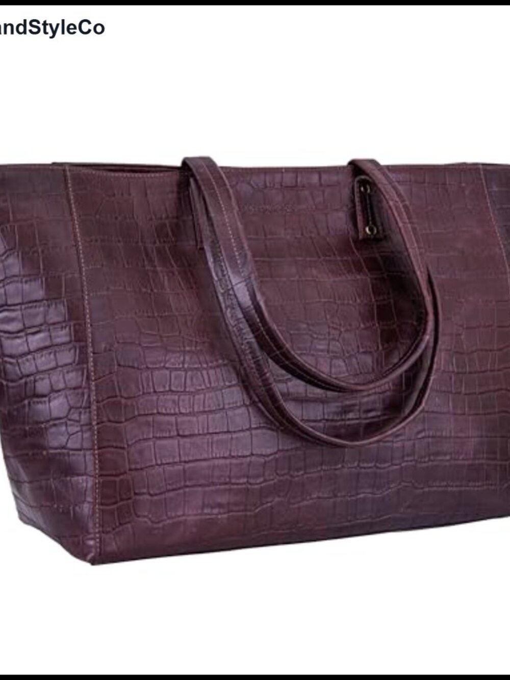 Avery Genuine Crazy Horse Leather Tote Top Handle Shoulder Bag